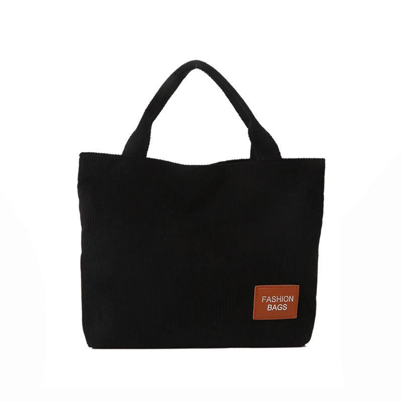 Corduroy Tote Bag Casual Shoulder Bag Reusable Shopping Bag