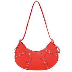 Solid Underarm Bag Casual PU Innovative Moon Bag Women's Shoulder & Handbag