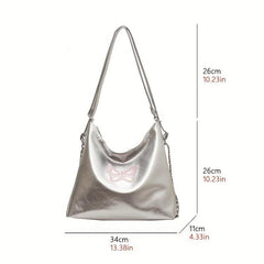 Pink Butterfly Pattern Hobo Bag Y2K Niche Shoulder Bag