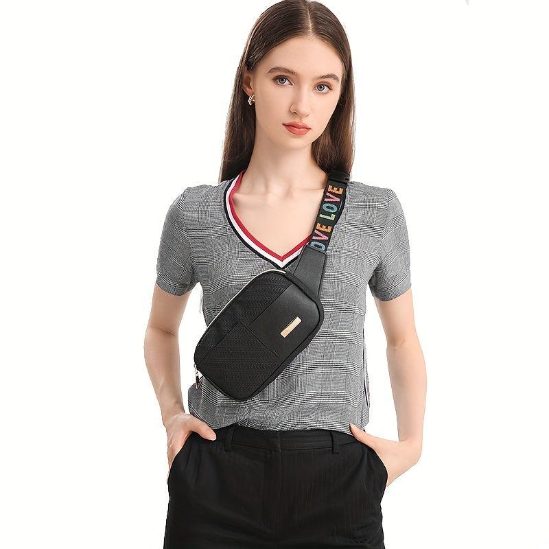 Embossed Chest Bag Sports Fitness Crossbody Fanny Pack
