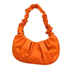 Cloud Ruched Crescent Bag Solid Shoulder Bag Women's