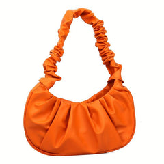 Cloud Ruched Crescent Bag Solid Shoulder Bag Women's