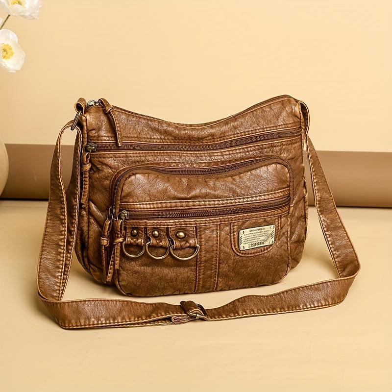 Retro Style Studded Crossbody Bag
