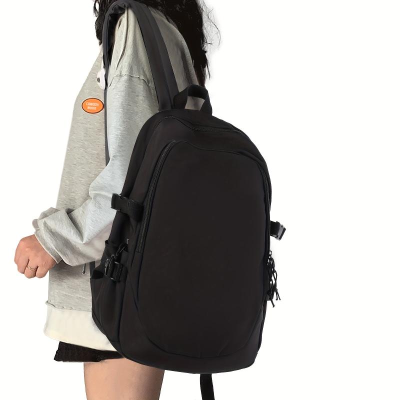 Minimalist Solid Backpack Zipper for Students & Travelers