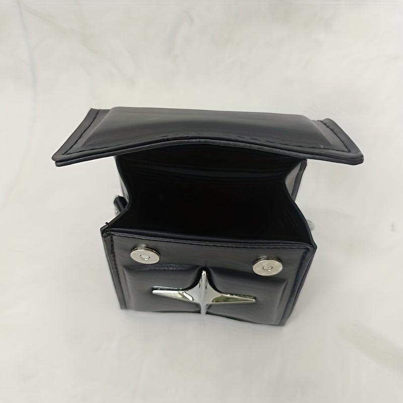 Y2K Metal Star Decor Satchel Bag with Chain Strap