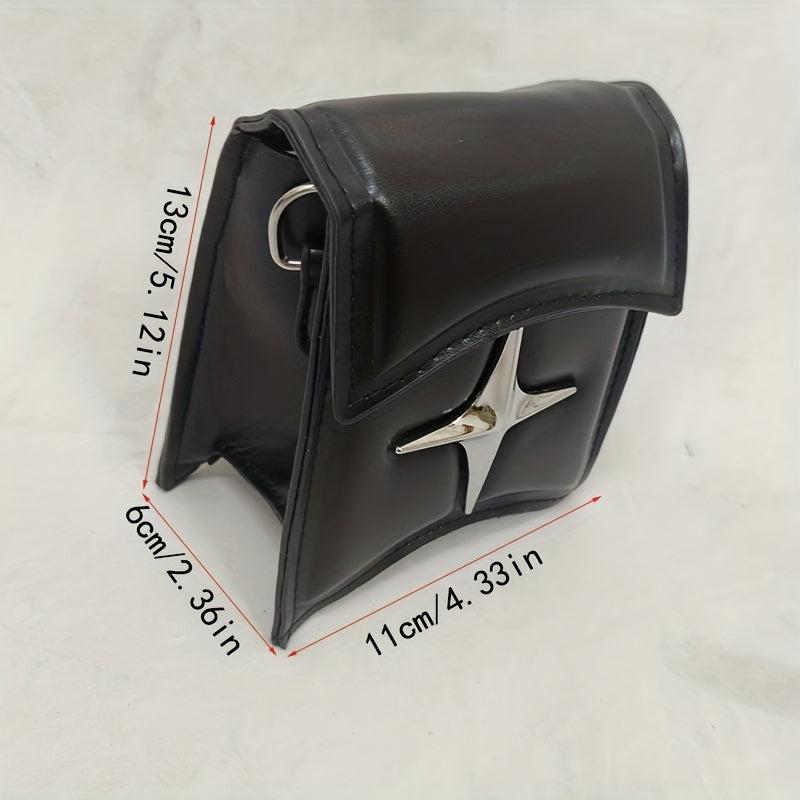 Y2K Metal Star Decor Satchel Bag with Chain Strap