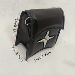 Y2K Metal Star Decor Satchel Bag with Chain Strap