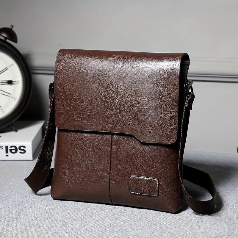 Vintage Crossbody Messenger Bag Retro PU Shoulder Bag Casual Briefcase Handbag