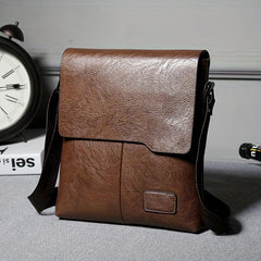 Vintage Crossbody Messenger Bag Retro PU Shoulder Bag Casual Briefcase Handbag