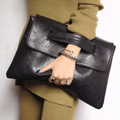 Solid Clutch Wallet All Match Large Capacity Carry On Purse PU Leather Bag