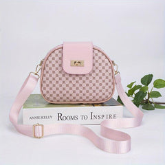 Vintage Geometric Crossbody Bag Retro PU Shoulder Bag Women's Classic Handbag
