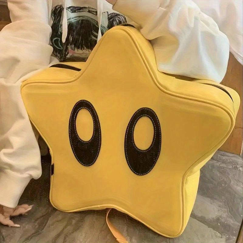 Y2K Big eyed Star Backpack Faux Leather School Bag