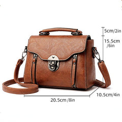 Retro Style Crossbody Bag with Buckle Decor