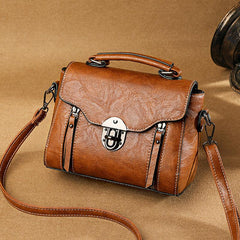 Retro Style Crossbody Bag with Buckle Decor