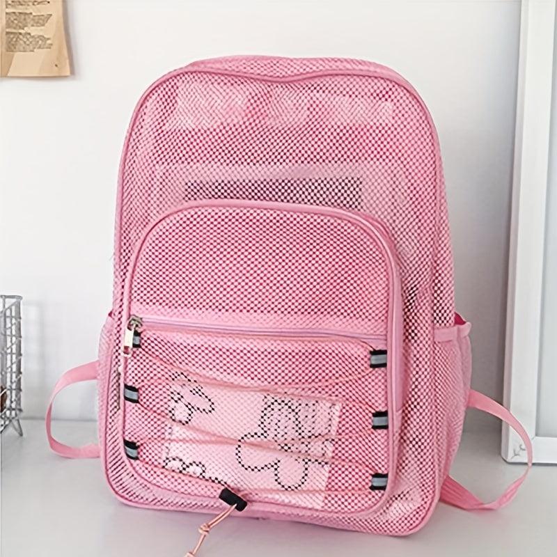 Heavy Duty Mesh Backpack See Through College Student Backpack