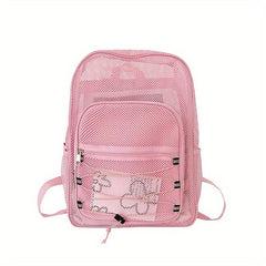 Heavy Duty Mesh Backpack See Through College Student Backpack