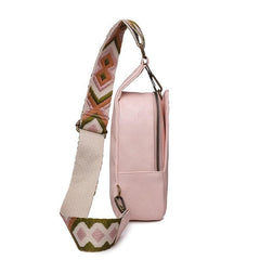 Geometric Strap Crossbody Chest Bag Zipper Sling Bag