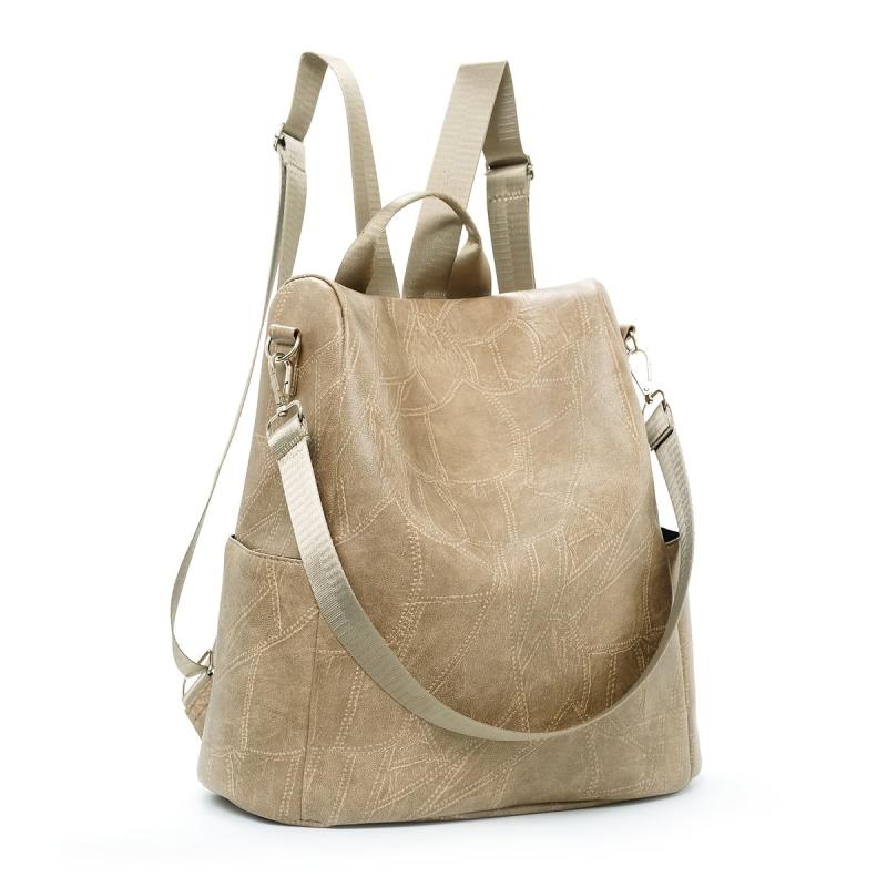 Embossed PU Leather Backpack Solid Backpack For Women