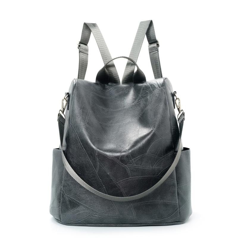 Embossed PU Leather Backpack Solid Backpack For Women
