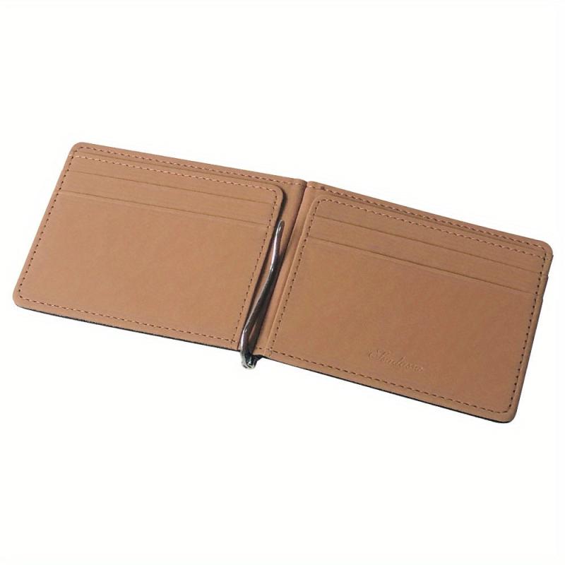Men's Small Money Clip Card Case Bifold Holder