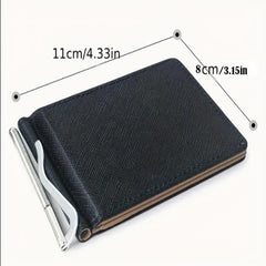 Men's Small Money Clip Card Case Bifold Holder