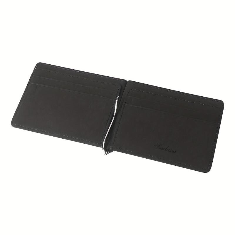 Men's Small Money Clip Card Case Bifold Holder