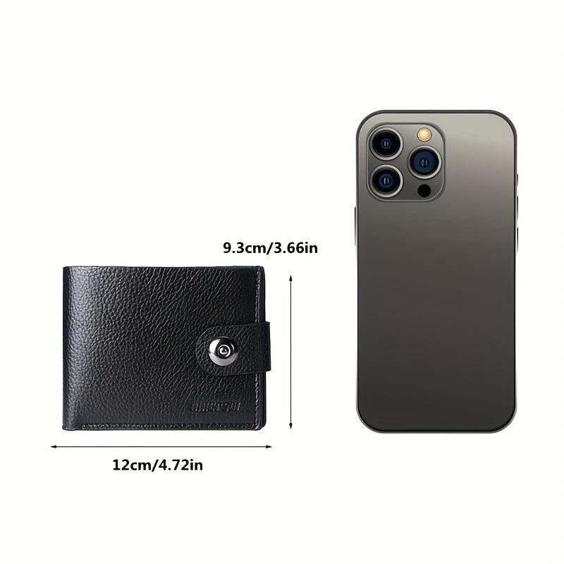 Men's Leather Hasp Short Wallet Credit Card Holders Coin Purses