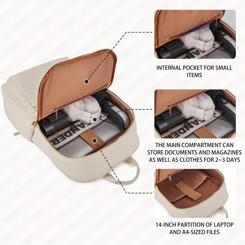 Minimalist Solid School Bag Preppy Book Bag Stylish Laptop Bag