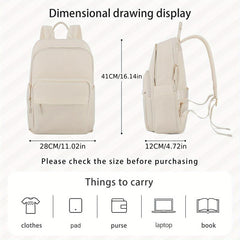 Minimalist Solid School Bag Preppy Book Bag Stylish Laptop Bag