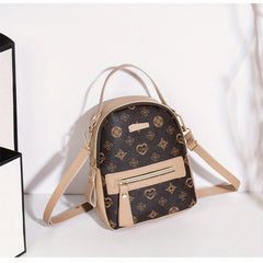 Mini Floral Printed PU Leather Backpack for Women
