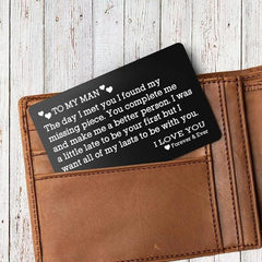 Alloy Lettering Wallet Card Couple Gift