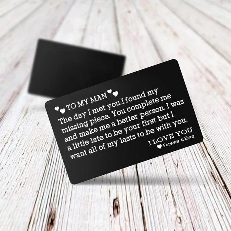 Alloy Lettering Wallet Card Couple Gift