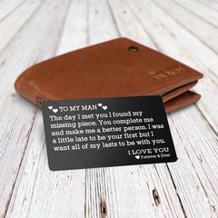 Alloy Lettering Wallet Card Couple Gift