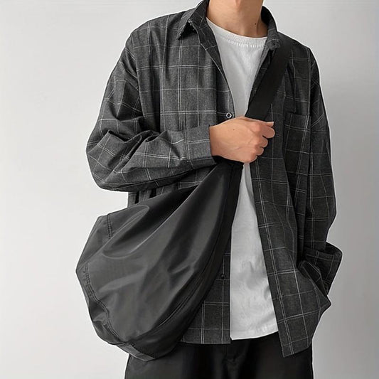 Large Capacity Sling Bag For Men Solid Crossbody Bag Hanging Out & Commute