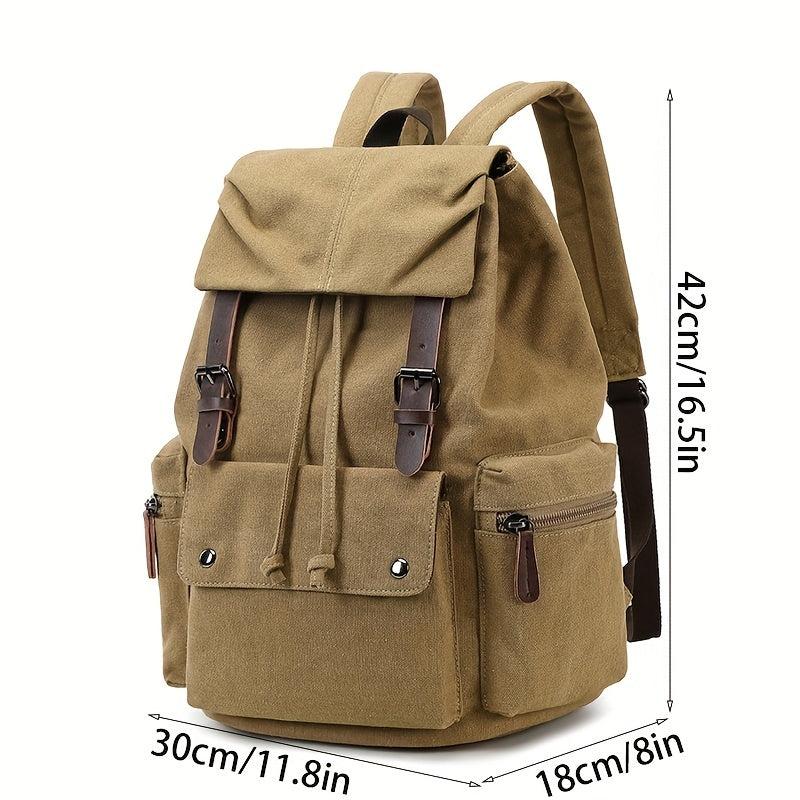 Canvas Backpack with Laptop Compartment & Adjustable Straps