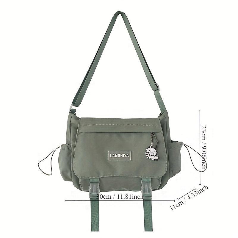 Japanese-Inspired Messenger Bag with Crossbody Strap