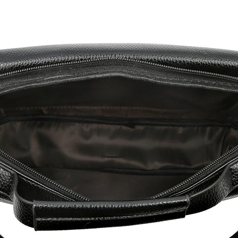 Men's Faux Leather Crossbody Bag Adjustable Strap Travel Everyday Use