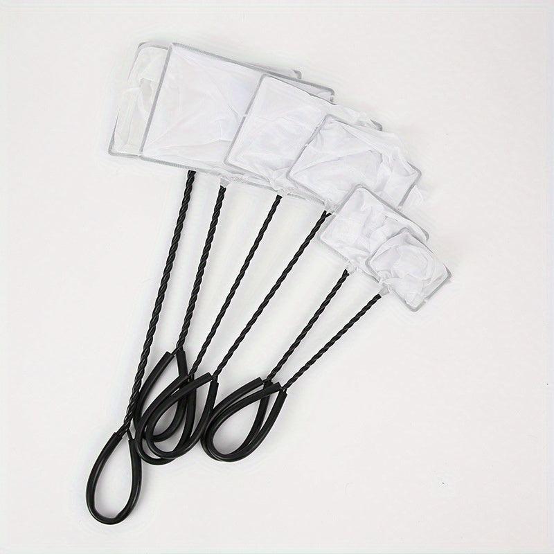 Set of 4 Small Mesh Fish Nets 3 4 5 6 with Plastic Handle