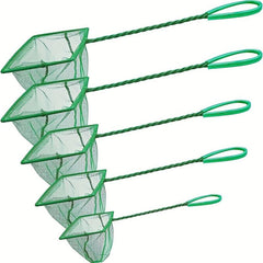 Set of 4 Small Mesh Fish Nets 3 4 5 6 with Plastic Handle