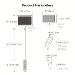 Aquarium Cleaning Tool 4-In-1 Algae Scraper Scrubber Set