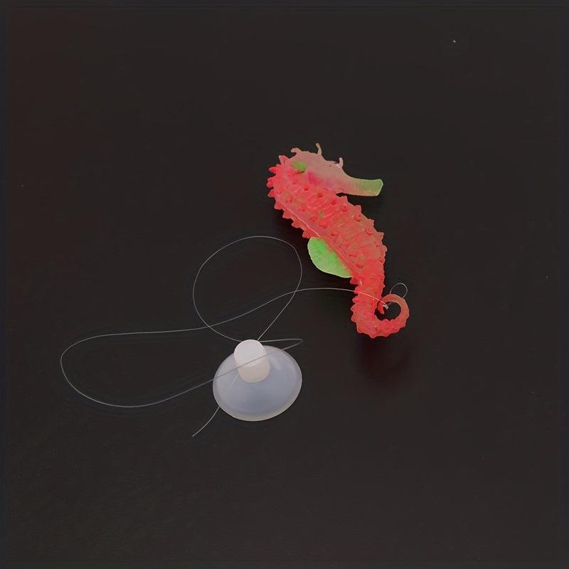 1pc Glowing Sea Horse Ornament Artificial Fish Tank Decor