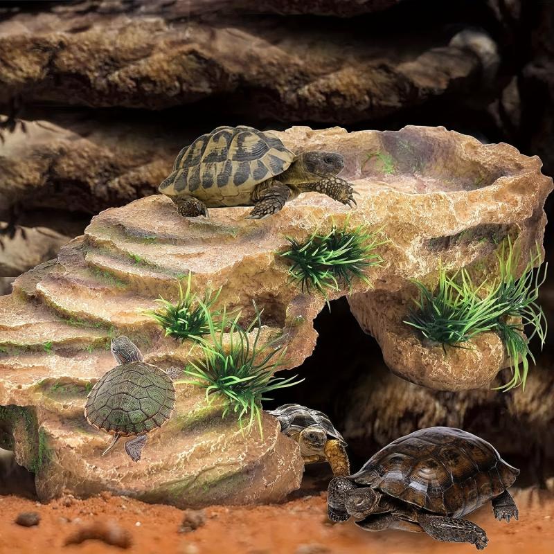 Resin Dock Rectangular Turtle Tank Decoration