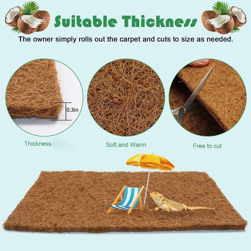 3pcs Coconut Fiber Terrarium Liner for Reptiles, Snakes, Geckos, Turtle Bedding