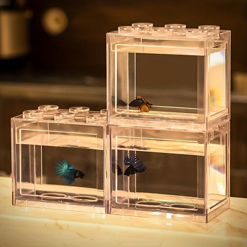Permeable Betta Fish Tank, Transparent, Small, HD, Ecol