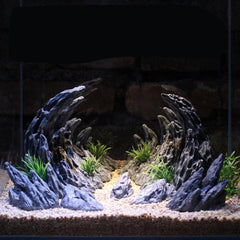 2pcs Fish Tank Resin Rockery Decoration Stone Rock for Aquarium