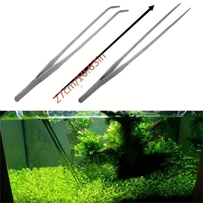 Stainless Steel Fish Tank Tweezers Water Grass Clip