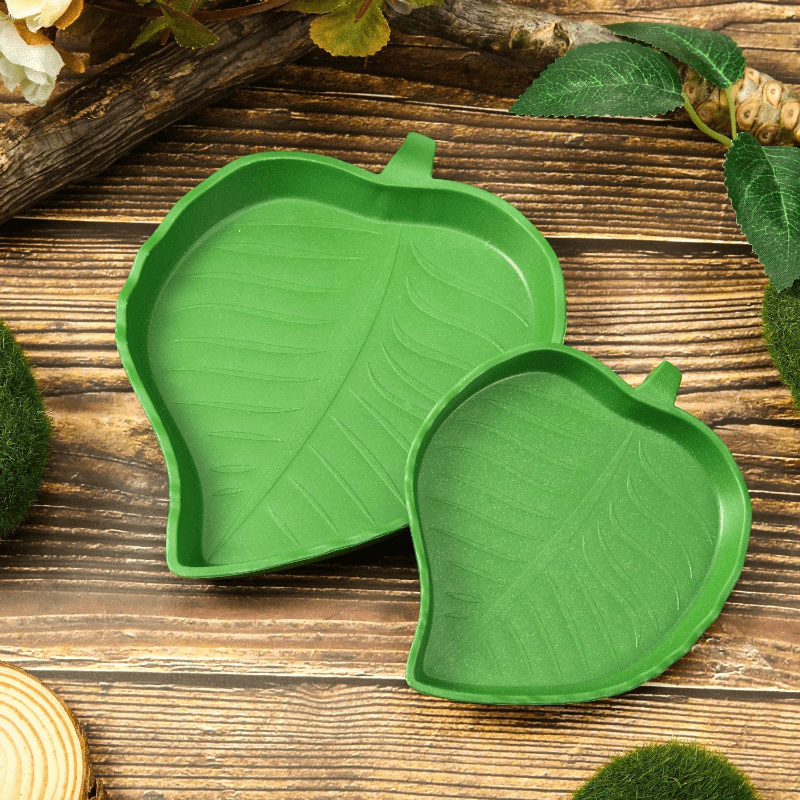 Leaf Shaped Reptile Food Bowl for Turtles and Snakes