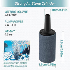 10pcs Grey Aquarium Air Stone Cylinder Diffuser for Nano Air Pumps