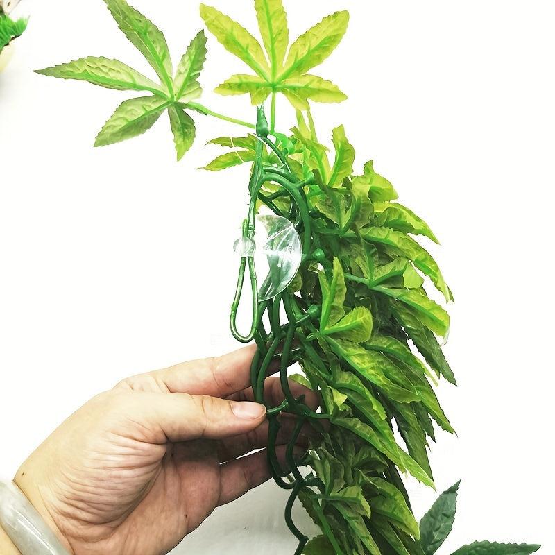 Aquatic Plant Reptile Fish Tank Artificial Plastic Leaves Decor