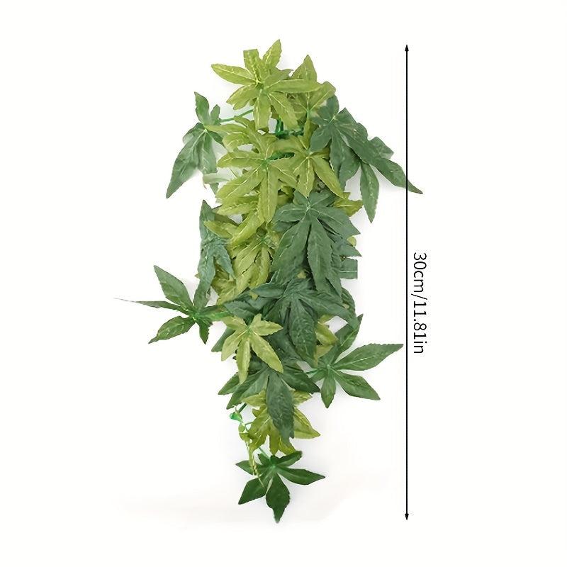 Aquatic Plant Reptile Fish Tank Artificial Plastic Leaves Decor